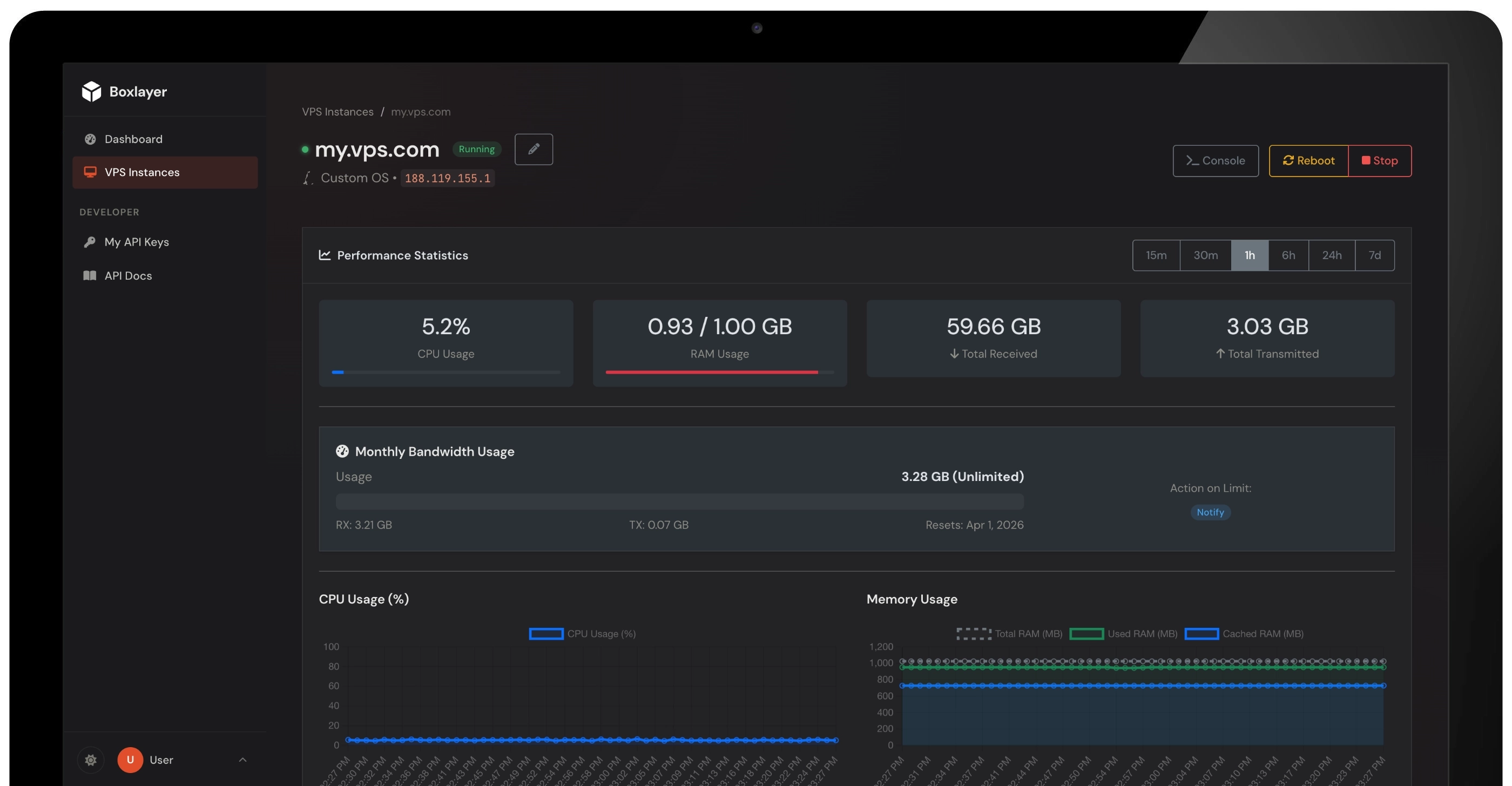 Boxlayer Control Panel